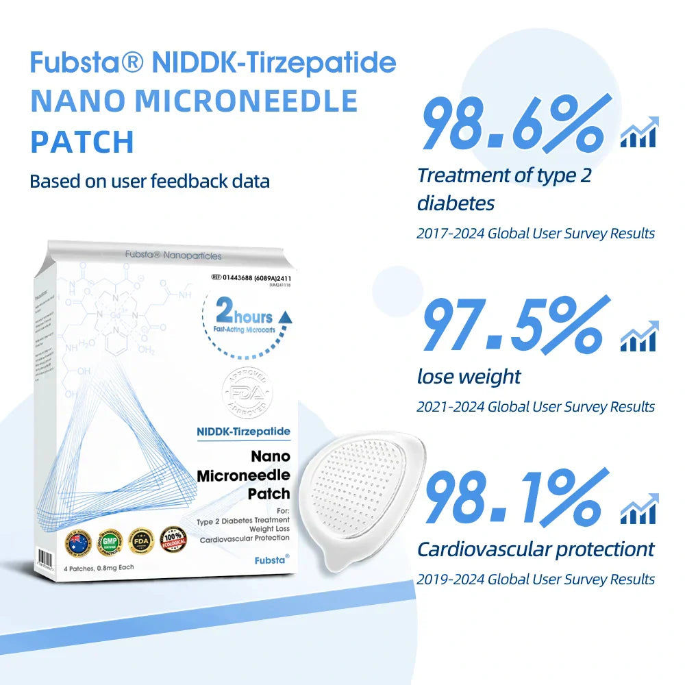 【Fubsta® Official Store】 NIDDK-Tirzepatide Nano Microneedle Patch （Zero Pain, 24/7 Release | Lose 20lbs FAST | 90% Sugar Drop | ）